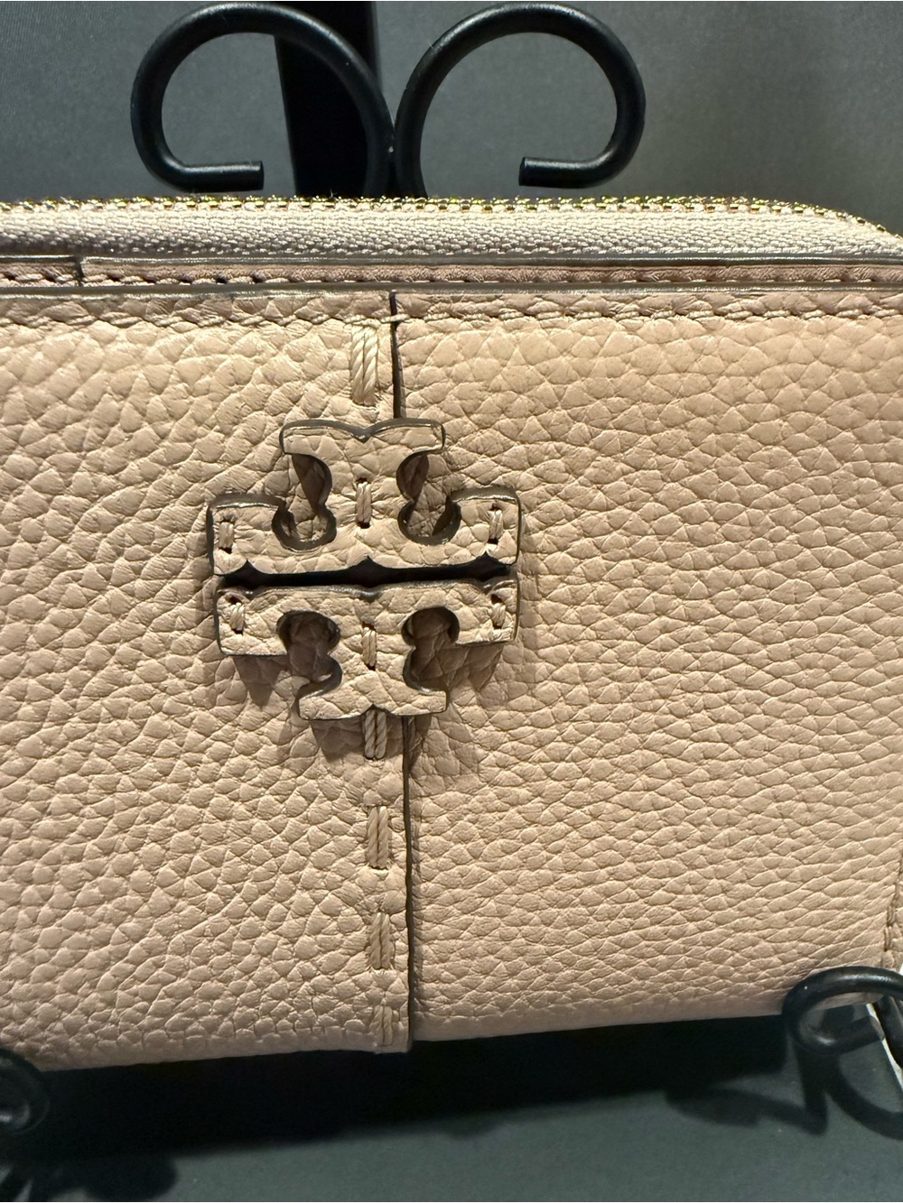 Tory Burch Pebbled Leather Zip Wallet - Blush Pink